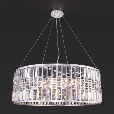 Подвесная люстра с хрусталем 10116/8 хром/прозрачный хрусталь Strotskis