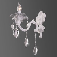 Классическое бра с хрусталем 10108/1 белый/прозрачный хрусталь Strotskis