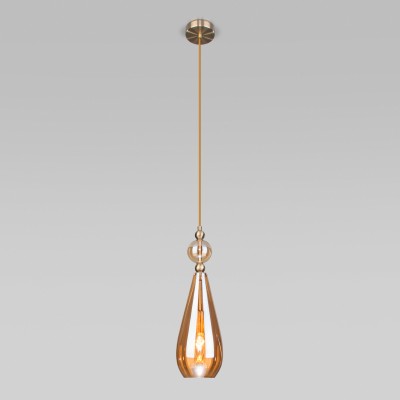 Подвесной светильник со стеклянным плафоном 50202/1 янтарный