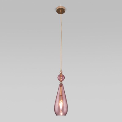 Подвесной светильник со стеклянным плафоном 50202/1 пурпурный