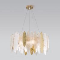 Подвесная люстра с фактурным стеклом 326/8 золото