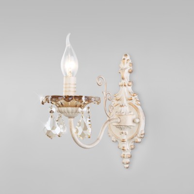 Классическое бра с хрусталем 10118/1 белый с золотом