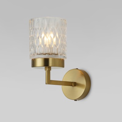 Настенный светильник со стеклянным плафоном 60127/1 латунь