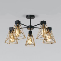 Потолочная люстра в стиле лофт 70107/5 черный/латунь