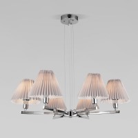 Подвесная люстра с абажурами 60136/6 хром/серый