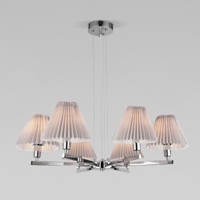 Подвесная люстра с абажурами 60136/6 хром/серый
