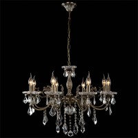 Люстра с хрусталем 3281/8 античная бронза / прозрачный хрусталь