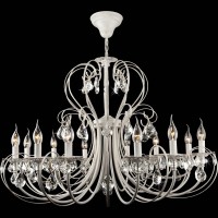 Люстра с хрусталем 3305/12 белый с золотом / прозрачный хрусталь