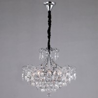 Подвесная люстра с хрусталем 10080/6 хром / прозрачный хрусталь