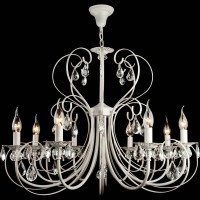 Люстра с хрусталем 3305/8 белый с золотом / прозрачный хрусталь