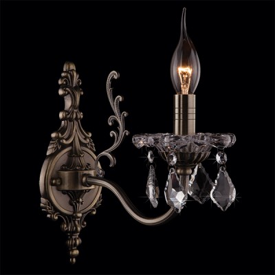 Бра с хрусталем 3281/1 античная бронза / прозрачный хрусталь